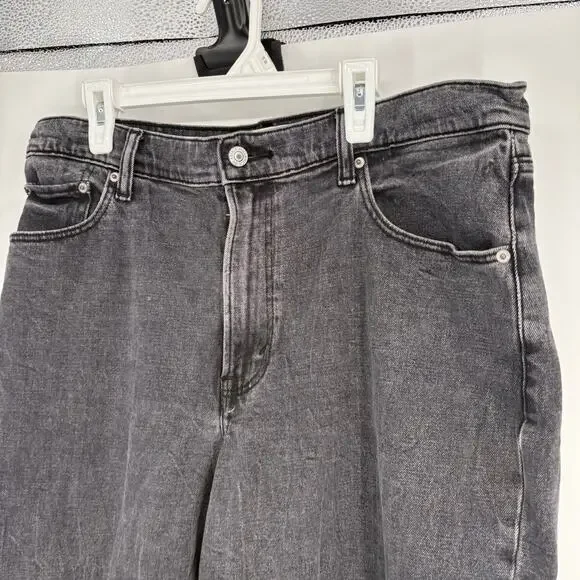 Abercrombie & Fitch Washed Out Black The Mom High Rise Jeans Size 32/14XL - Picture 2 of 7